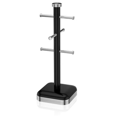 Soporte para 6 Tazas café Swan SWKA1030BN acero inoxidable, Vintage Diseño retro Negro