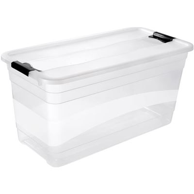 Cubo De Almacenaje Con Tapa Keeeper Cornelia Transparente 83l