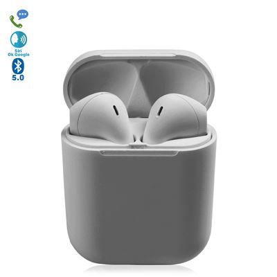 Dam Gris Auriculares Tws Bluetooth 5.0 Táctiles Con Base De Carga D120
