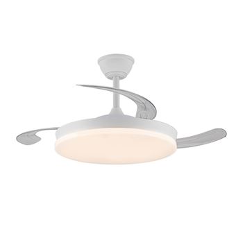 Ventilador de techo CristalRecord LED smart Milky M Eco regulable con control remoto 45W 3CCT 4400lm IP20 Ø106cm Blanco - 1