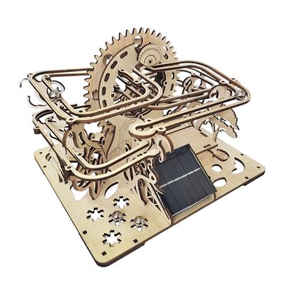 Maqueta Dam De Madera 3d, Con Movimiento Mecánico Diseño De Laberinto De Bolas Con Panel Solar. Color: Multicolor