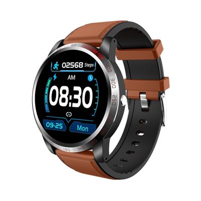 Smartwatch W3 1.3"" Frecuencia Cardíaca Presión Arterial Ecg Café