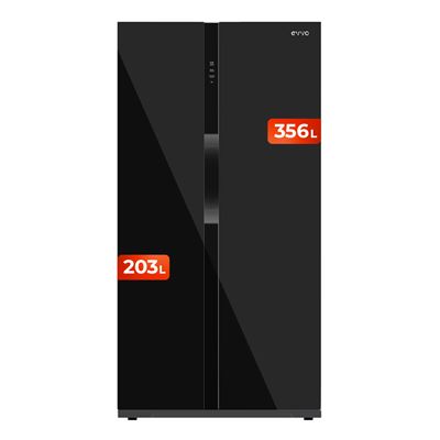 Frigorífico Americano Evvo F90 550l Cristal Negro D
