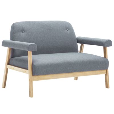 Vidaxl Gris/Claro Sofá De 2 Plazas Tela