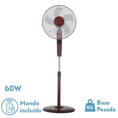 Ventilador De Pie Fabrilamp Rayo Burdeos/negro 60w Oscilante