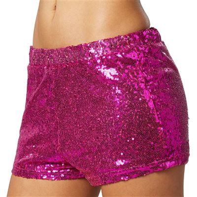 Pantalones cortos con lentejuelas - rosa, XXL
