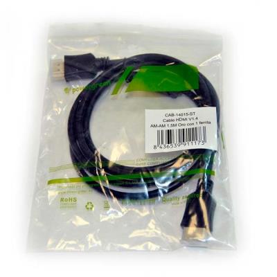 Powergreen Cab14015st Cable hdmi v1.4 conector ferrita amam oro 1.5