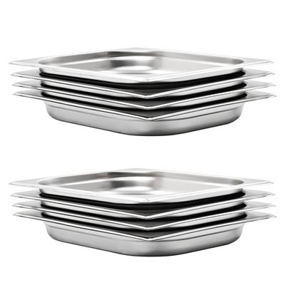 Bandejas Gastronorm 8 Unidades Vidaxl Gn 1/2 40 Mm Acero Inoxidable