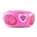 Auna Roadie Radio cd equipo minicadena reproductor puerto usb mp3 sintonizador amfm bluetooth 2.1 der luz led 2 x 15 w rms cable y pilas