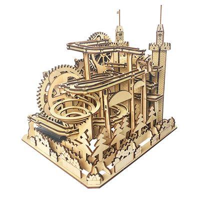 Maqueta Dam De Madera 3d, Con Movimiento Mecánico Diseño De Pista De Bolas Castillo. 400 Piezas. Color: Multicolor