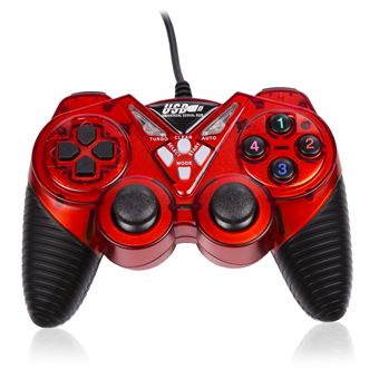 Mando gaming USB para PC, con cable. 12 botones, joysticks analógicos. DAM Rojo - 1