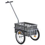 Remolque de bicicleta vidaXL con caja plegable 50 L gris 150 kg