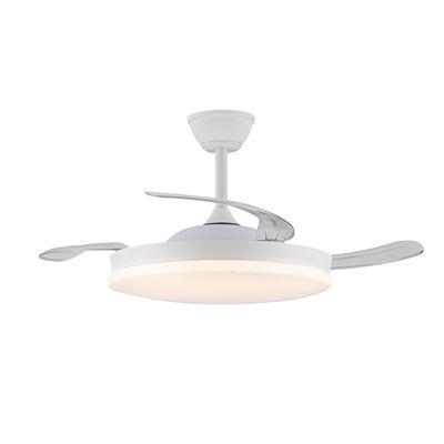 Ventilador De Techo Cristalrecord Led Smart Stars Evo Regulable Con Control Remoto 72w 3cct 7920lm Ip20 Ø106cm Blanco