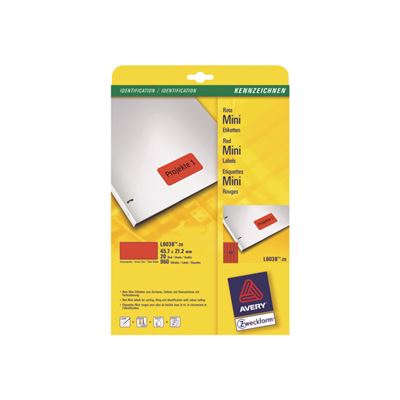 Avery L6038-20 - Etiquetas De Impresora