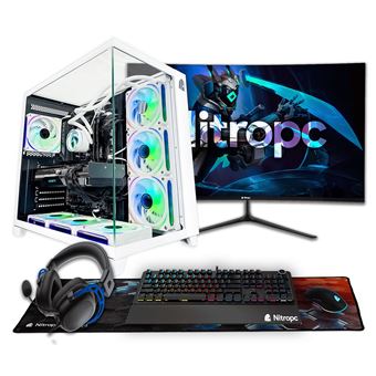 PC Gaming completo Nitropc Pack Nitro Plus - Intel i9-12900KF, RTX 5070 12GB, RAM 32GB, M.2 2TB, Windows 11 - Monitor 27"" 2K curvo, teclado, ratón, alfombrilla y auriculares con micrófono - 1