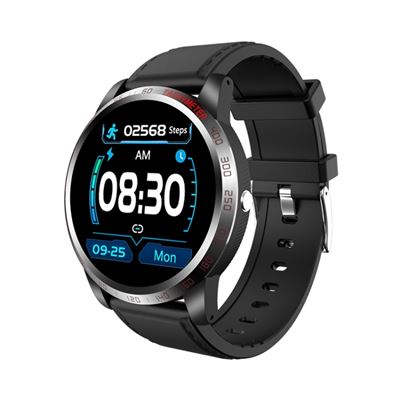 Smartwatch W3 1.3"" Correa De Cuero Ritmo Cardíaco Índice Hrv Ecg Tensión Arterial Negro
