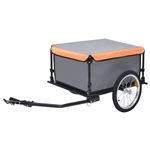 Remolque de carga para bicicletas vidaXL gris y naranja 65 kg