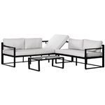 Conjunto de muebles de jardín sofás Outsunny 212x70x64cm negro y gris