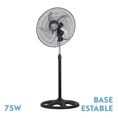 Ventilador De Pie Fabrilamp Reforzado Negro 75w 5 Aspas Aluminio