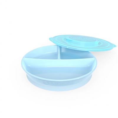 Twistshake Azul Plato Dividido 6+M Modelo Pastel - Imagen 1