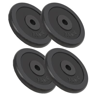 Discos De Pesas De Hierro Fundido 4 Unidades 30 Kg, Vidaxl