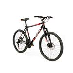 Bicicleta Montaña Moma Bikes SHIMANO FOX 26", Alu 21V, Doble Freno Disco, Susp. Delant Negro