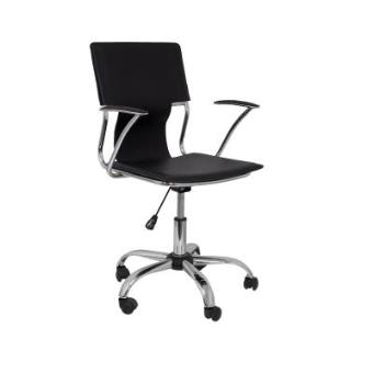 Silla de oficina ergonómica Piqueras y Crespo, ergonómica, Brazos Fijos, Regulable y Giratoria, Negro - 1