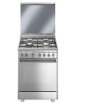 Cocina de gas Smeg CX68M8-1 Horno 72L 4 Fuegos 60cm 3500W Inox