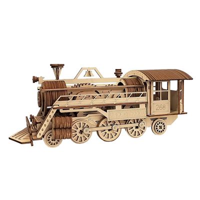 Maqueta Dam De Madera 3d, Con Movimiento Mecánico Diseño De Tren De Vapor. 227 Piezas.. Color: Multicolor