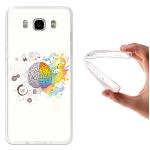 Funda Samsung Galaxy J5 2016, WoowCase [ Samsung Galaxy J5 2016 ] Funda Silicona Gel Flexible Cerebro Musica y Ciencia, Carcasa Case TPU Silicona - Transparente
