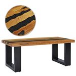 Mesa centro vidaXL madera maciza teca y piedra volcánica cm