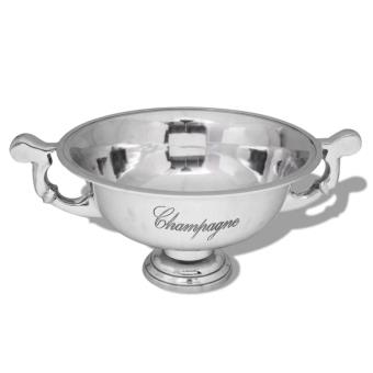 Enfriador de champán copa trofeo aluminio plateado