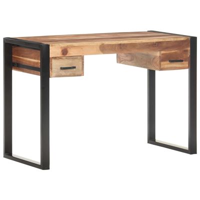 Vidaxl Marrón Escritorio Madera Maciza Con Acabado Sheesham 110X50x76cm