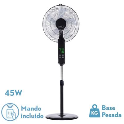 Ventilador De Pie Fabrilamp Rodium Negro 45w Oscilante Táctil