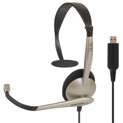 Auriculares Con Cable Y Micrófono Koss Cs95 Usb Beige Cancelación Ruido