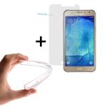 WoowCase | Funda Gel Flexible para [ Samsung Galaxy J7 2015 ] [ +1 Protector Cristal Vidrio Templado ] Ultra Resistente contra Arañazos y Golpes Dureza 9H, Carcasa Case Silicona TPU Suave
