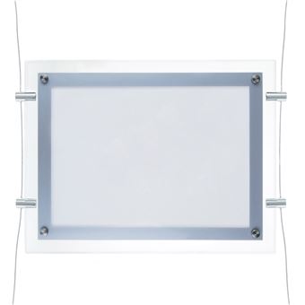 Marco cuadro iluminado por LED PrimeMatik, A3 495x372mm doble cara de metacrilato para cartel anuncio letrero