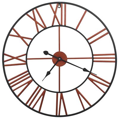 Vidaxl Rojo Reloj De Pared De Metal 58 Cm