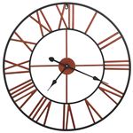 Reloj de pared de metal rojo 58 cm vidaXL