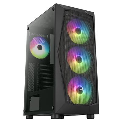 Aerocool Negro Falconv2bk, Caja Pc Atx, Frontal Mesh, 4 Ventiladores Argb 12Cm, - Imagen 2