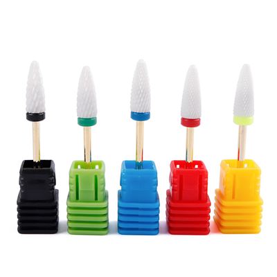 Kit De Fresas Cerámicas Dam De Manicura, Para Pulidoras Eléctricas Incluye 5 Tipos Blanco
