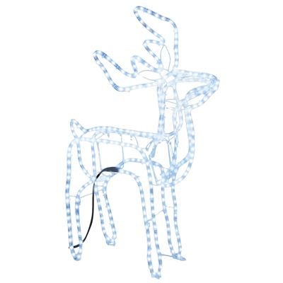 Vidaxl Blanco Figura De Reno De Navidad Plegable Con 192 Led Frío