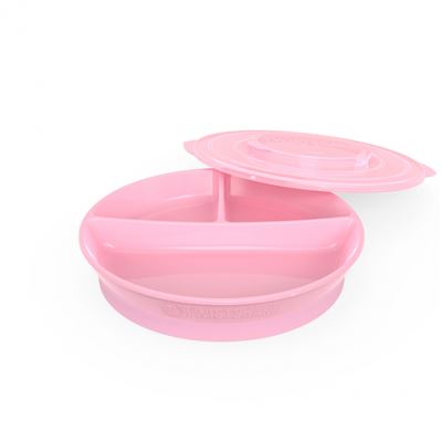 Plato Dividido 6+m Twistshake, Modelo Rosa Pastel