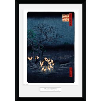 Fotografía Enmarcada Hiroshige Zorros de fuego en la Nochevieja