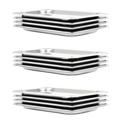 Bandejas 12 Unidades Gn 43891 20 Mm Acero Inoxidable Vidaxl