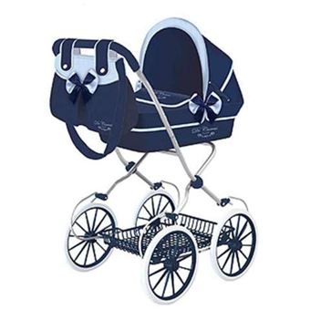 Coche muñecas plegable con bolso Azul