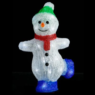 Figura de muñeco de nieve de acrílico navideño vidaXL LED 30 cm