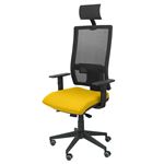 Silla de Oficina ergonómica Piqueras y Crespo Modelo Horna con cabecero tejido Bali amarillo