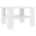 Mesa de centro vidaXL de aglomerado blanco 60x60x42 cm