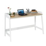 Mesa de escritorio SoBuy FWT41-WN con un estante color blanco 125x80cm